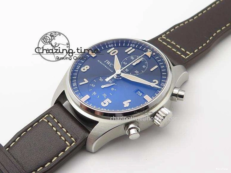 MIROTIME 0601 Pilot Chrono SS IW387808 CF3 ZF 1:1 Best Edition On Brown Leather Strap A Soft 7328